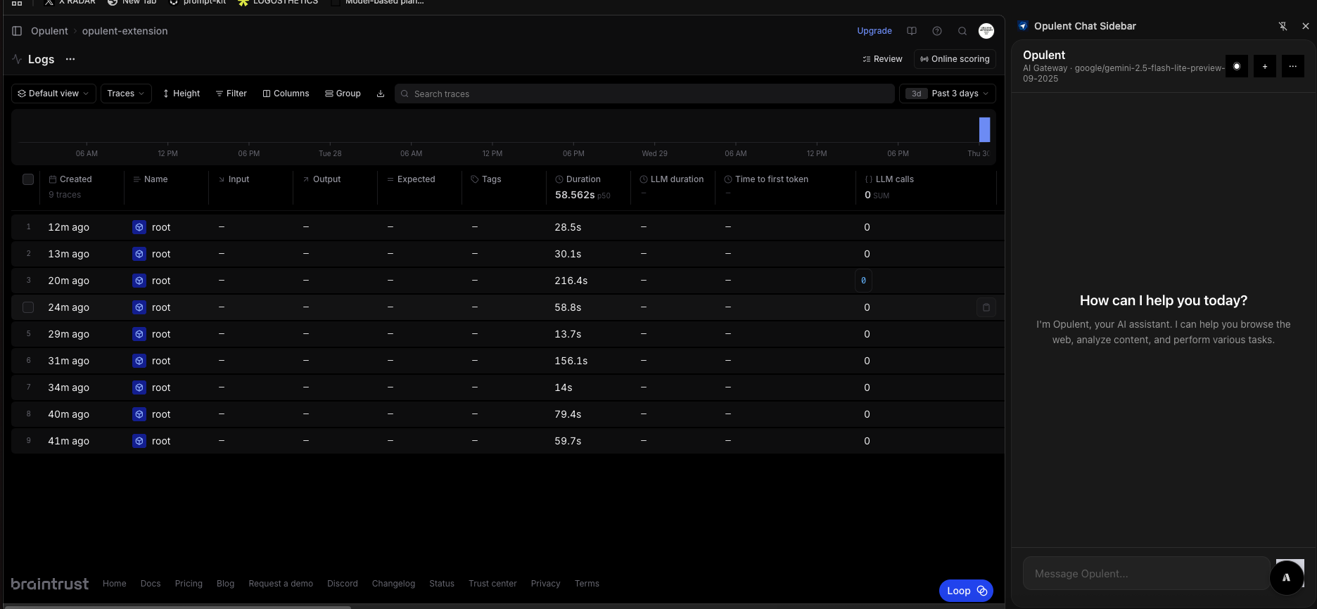 Opulent Browser intelligent routing interface